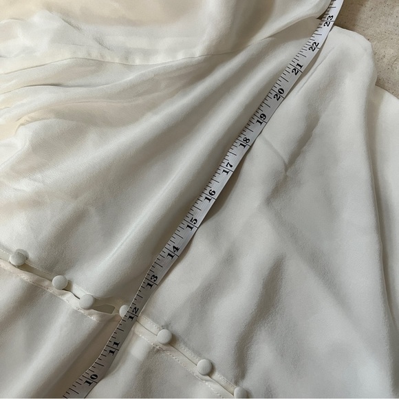 New Catherine Malandrino Ruffle Neck Button Front Blouse Ivory Large - Picture 8 of 12